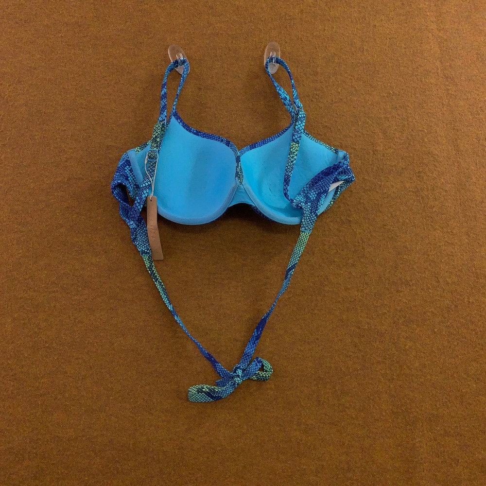 SKIMS Womens 10 Aqua Ombre Snake Print Ultimate Push-Up Bikini Top NWT - Picture 7 of 8